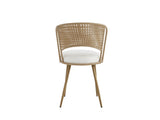 Wicker dining chairs - 4-piece set - Farmhouse soft padded cane back kitchen chair with sponge W3590P453802