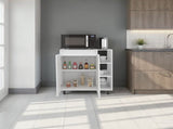 Hazen Microwave Stand with 1 Storage Cabinet, 5 Shelves and 2 Doors, White B097P474298