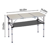 Outdoor Folding Camping Table, 3ft Portable Pinic Table with 3 Adjustable Height, Small Aluminum 99448010
