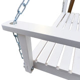 ZUN Front Porch Swing with Armrests, Wood Bench Swing with Hanging Chains,for Outdoor Patio ,Garden 27401384