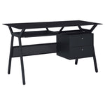 ZUN Black 2-Drawer Computer Desk B062P153857