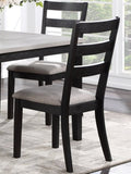 Classic Stylish Black Finish 5pc Dining Set Kitchen Dinette Wooden Top Table and Chairs Upholstered B011119011