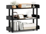 3-Tier Industrial Bookshelf with Anti-Falling Guardrails, 33 LBS Per Shelf Storage Organizer - Black 77860202