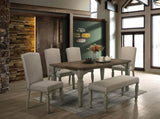 Breda Antique Gray and Dark Oak Finished Wood Dining Table T2574P165169