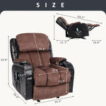 ZUN Vanbow.Recliner Chair for Living Room with Rocking Function and Side Pocket blackbrown W152191742