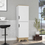 ZUN British Single Kitchen Pantry, Four Storage Shelves, Double Doors Cabinets B128P148674