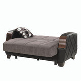 PrimeNest Marabella Collection Upholstered Convertible Loveseat with Storage, Grey B030P281805