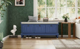 TREXM Classic Storage Bench with Cushioned Seat and Three Drawers for Entryway and Living Room N715P207812M