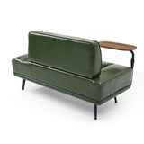 55"Inch Width Modern End of Bed Bench,Green Faux Leather Upholstered With side table, 360-degree W2677P196638