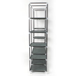 ZUN 5-Layer 12-Compartment Non-woven Fabric Wardrobe Portable Closet Gray 24212227