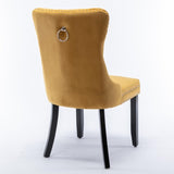 Modern, High-end Tufted Solid Wood Contemporary Velvet Upholstered Dining Chair with Wood Legs 02045627