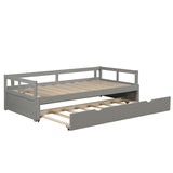 Extending Daybed with Trundle, Wooden Daybed with Trundle, Gray WF194887AAE