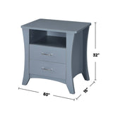 Nightstand with Top Open Compartment and 2 Drawers, Gray B016P256528