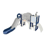 ZUN Kids Slide Playset Structure 9 in 1, Spaceship Set with Slide, Arch Tunnel, Ring Toss, Drawing 82711069