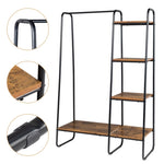 ZUN Clothes Rack with 5 Wood Shelf, Freestanding Rack,Garment Rack, Standing Metal Sturdy 50851359