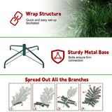 6FT Green Pencil Christmas Tree Slim PVC Tree with 358 Tips, Space-Saving Design, Stable Metal 82905888