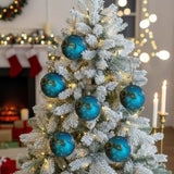 6PCS Set 3.9" Christmas Ball Ornaments Glass Hanging Balls for Holiday Treeations Colorful 78818053