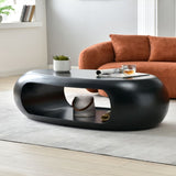 ZUN 53.93'' Modern Oval Coffee Table, Sturdy Fiberglass Center Cocktail Table Tea Table for Living Room, W876P178609