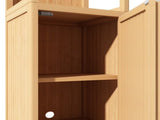 Bamboo Storage Cabinet, Freestanding Tall Storage Tower with Shelves and Doors for Bathroom Living 98804026