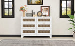 ZUN Rustic Farmhouse Style Wooden Dresser with 6 Drawers, Storage Cabinet for Bedroom with Metal WF530908AAK