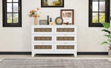 ZUN Rustic Farmhouse Style Wooden Dresser with 6 Drawers, Storage Cabinet for Bedroom with Metal WF530908AAK