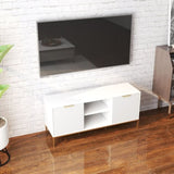 Modern TV Stand with Wave-Design Doors, Open Shelf & Adjustable Shelf - Stylish and Functional for W3151P288928