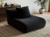 Armless Sofa W/Pillow Teddy Fabric-Black W714P357237