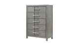 Modern Style 5-Drawer Chest Made with Wood in Gray B009139194