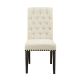 Set of 2 Fabric Upholstered Dining Side Chairs, Beige and Smokey Black B016P369245