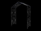 Metal Garden Arch L56.3'' x W16.93'' x H94.5'' Climbing Plants Support Rose Arch Outdoor Black 14900474