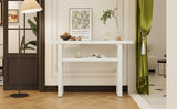 ZUN TREXM Elegant Minimalist Console Table with Rounded Edges and Sturdy Shelf Design for Entryway, N715P195554K