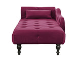 Aijia 60.6" Velvet Chaise Lounge Buttons Tufted Nailhead Trimmed Solid Wood Legs with 1 W111738366