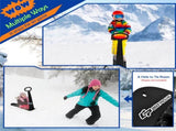 Safe Kids Snow Scooter - Raised Anti-Slip Spots, Directional Bottom, Easy Steering & Balance-Black 78128944