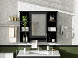 3-in-1 Bathroom Mirror Cabinet, 42 inch Wall Mounted Medicine Cabinet with Adjustable Shelf & Soft N710P358613B