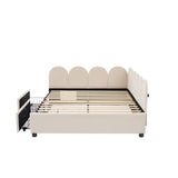 Full Size Upholstered Daybed with 2 Drawers, Velvet Sofabed with Soft Fabric Headboard, No N733P194901A
