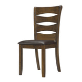 ZUN Transitional Style Unique Back Design Set of 2pc Wooden Side Chairs Brown Finish Dining Room B01156048