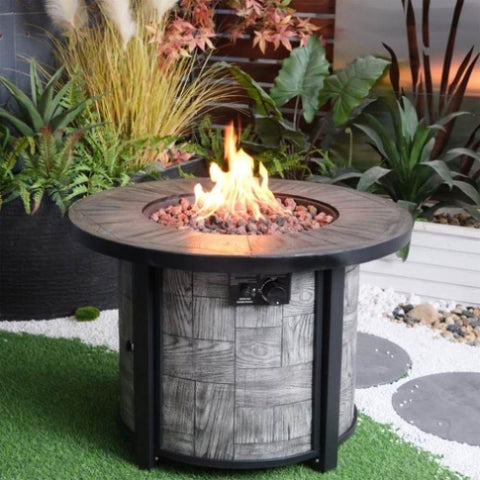 ZUN Outdoor Propane Fire Pit, Square Stonecrest Gas Fire Pit for Outside Patio, Concrete Propane Fire W2734P194108