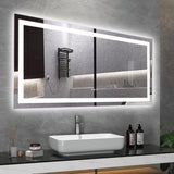 ZUN LED Bathroom Mirror 60x 32 Inch with lights, anti-Fog & Dimming Led Bathroom Vanity Mirror W134070939