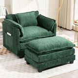 55.32*39.76" Oversized Sofa Indoor,Portable ottoman,Boucle Single Sofa Bed with Wider seat,Double W2715P269753
