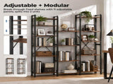 Three Columns and Four Layers Bookshelf, Wide Bookcase with 11 Open Display Shelves, 96342783
