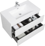 36" Floating Bathroom Vanity with Sink, Modern Wall-Mounted Bathroom Storage Vanity Cabinet with W1573P152685