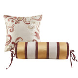 5 Piece Jacquard Bedspread Set with Throw Pillows Burgundy Queen B035129012