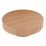 ZUN Natural Wood Coffee 39.37 MDF coffee table Modern Handcraft Drum Coffee Circle Coffee W876P188696