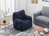 010-Soft Teddy Fabric Tufted Foam Bean Bag Chair With Teddy Fabric Dark Blue W52761254