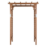 152*60*215cm Beautiful And Practical Flat-Topped Wooden Arch Garden Arch Dark Brown 50147536