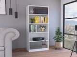 Vinton 4-Tier Bookcase with Modern Storage for Books and Decor, White B097P167418