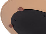 Mode 18" Leatherette Round C-Shaped Sofa Side Table, Saddle Brown Faux Leather B2719P246001
