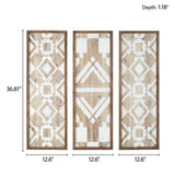 Two-tone Geometric 3-piece Wood Wall Decor Set B03597681