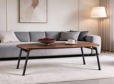 Foldable Coffee Table 31.5" x 15.7" x 17.7", Melamine Laminated MDF Tabletop & Metal Frame, Brown 37523729