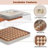 56 Egg Incubator with Automatic Turning & Humidity Control Digital Poultry Hatcher for Chicken, W2700P326297